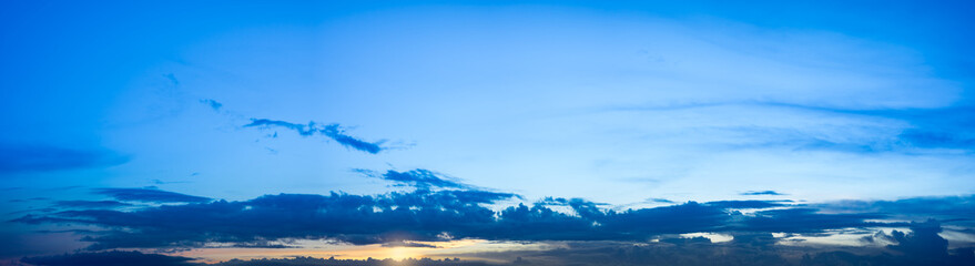 the panorama of heavenly evening clouds and sky