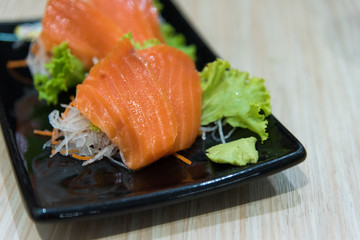 Salmon sashimi
