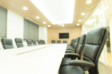 Conference and meeting room and black sofa with blur background.