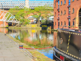 Bridges and channels of the Castlefield, an inner city conservation area, Manchester, England, United Kingdom