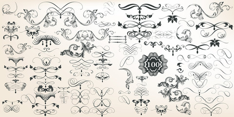 Collection of vector decorative elements for design