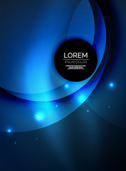 Overlapping circles on glowing abstract background