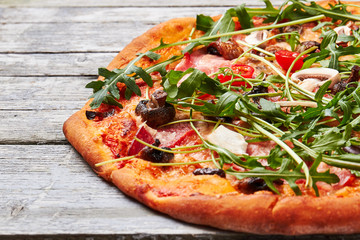 Italian fresh pizza isolated.