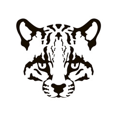 ocelot cat face  vector illustration style  flat