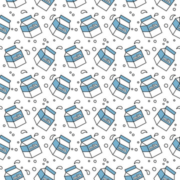 Milk Box Seamless Pattern Background