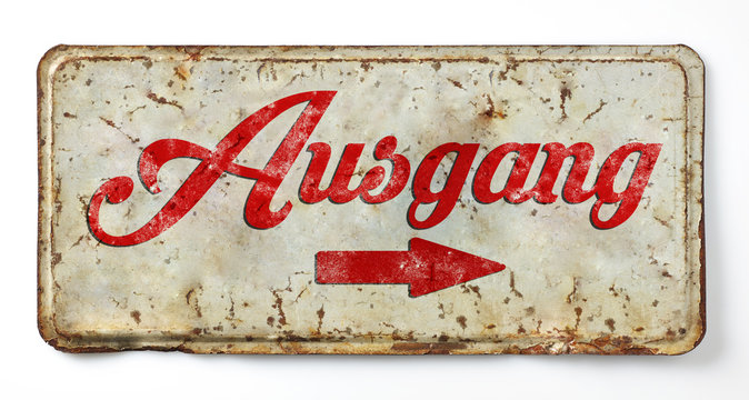 Altes Schild Ausgang