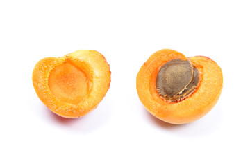 Isolated apricot on white background for design packing