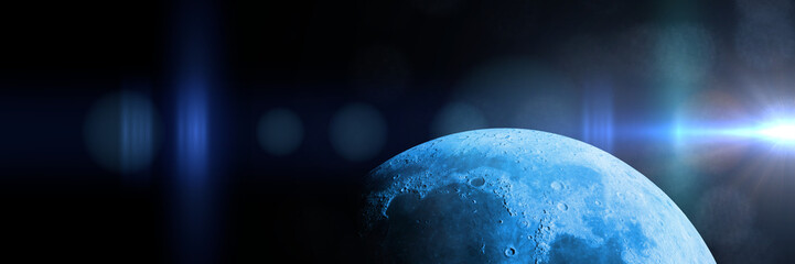 Fototapeta premium Moon lit by the Sun