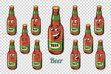 beer bottle emotions characters collection set
