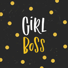 Fototapeta premium sketch hand drawn calligraphy Girl Boss 