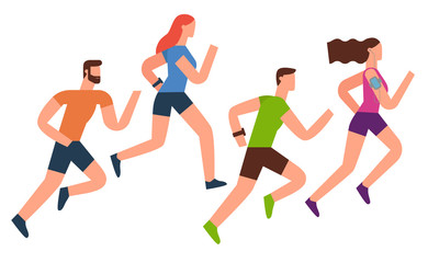 Running, Flat Design, Illustration