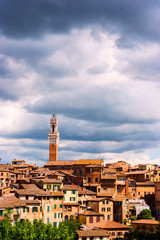Fototapeta premium Aerial view with Duomo di Siena