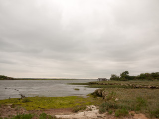 Fototapeta na wymiar A Coastal Landscape Sea Overcast and Empty