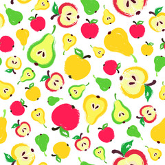 Apple Pear Background Painted Pattern