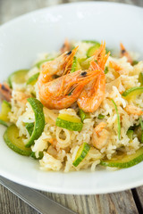 Risotto gamberi e zucchine