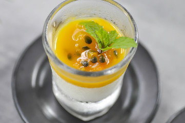 panna cotta or passion fruit panna cotta
