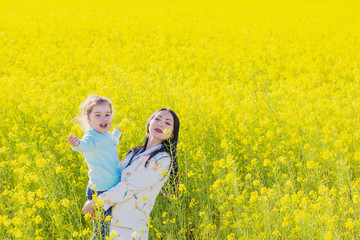 girl with mother in rape field