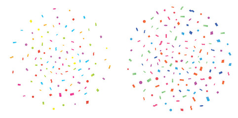Set of Colorful Explosion of Confetti. Vector illustration. Flat design element.