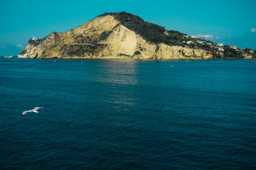 View of Capo Miseno from boat
