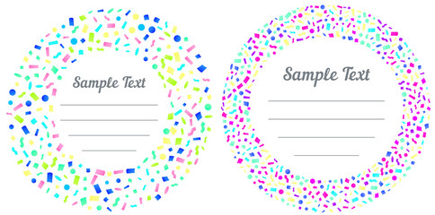 Set of Colorful Explosion of Confetti. Vector illustration. Flat design element.