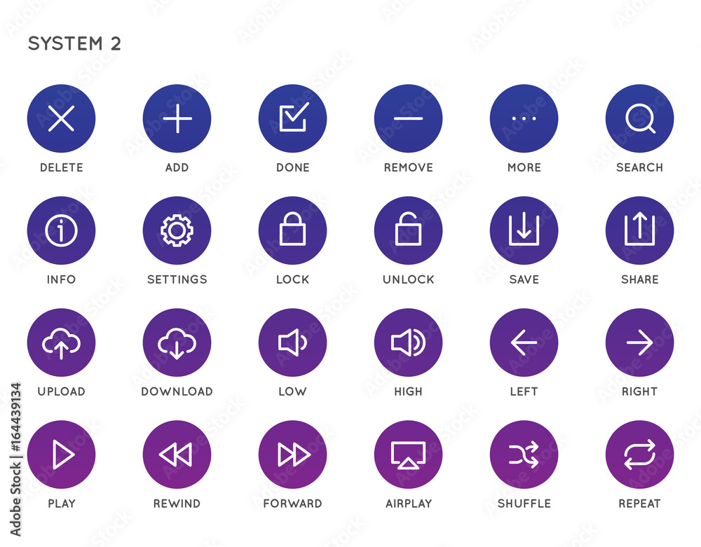 Wall mural system user interface (ui) vector icon set. high quality minimal lined icons for all purposes.