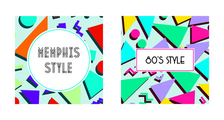 Obraz premium Set of Retro vintage 80s or 90s fashion style abstract pattern background. Good for textile fabric design, wrapping paper and website wallpapers. Vector illustration.