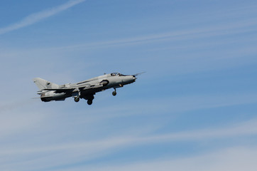 Fototapeta na wymiar ATTACK AIRCRAFT - Military aircraft in the blue sky