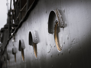 Old circle windows on the Battleship