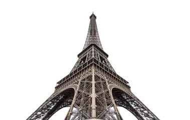 Zelfklevend Fotobehang Eiffel tower isolated on white background. Eiffel tower in Paris, France. © Vladimir Sazonov