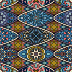 Seamless pattern. Vintage decorative elements. Hand drawn background. Islam, Arabic, Indian, ottoman motifs. Perfect for printing on fabric or paper.