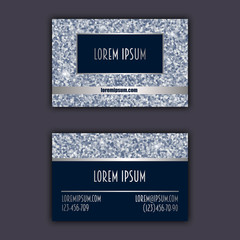 Business card templates with glitter shining background