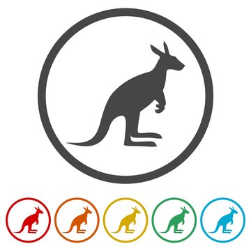 Kangaroo icons set - Illustration 