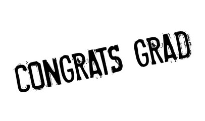 Congrats Grad rubber stamp. Grunge design with dust scratches. Effects can be easily removed for a clean, crisp look. Color is easily changed.