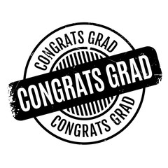 Congrats Grad rubber stamp. Grunge design with dust scratches. Effects can be easily removed for a clean, crisp look. Color is easily changed.