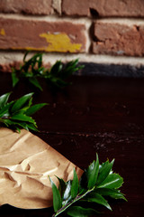 Texture of an old wooden table, background.