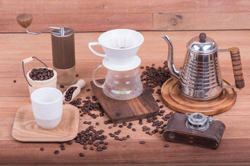 Hand drip coffee, making drip coffee,Drip brewing, filtered coffee