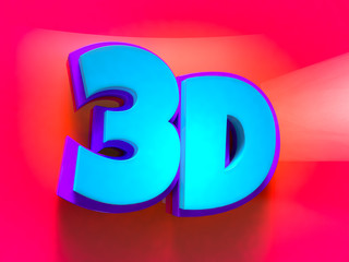 3d word logo. cartoon fun and futuristic style.