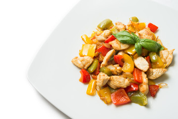 Stufato di pollo e peperoni 