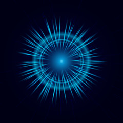Tehno blue Glow light effect. Vector illustration.