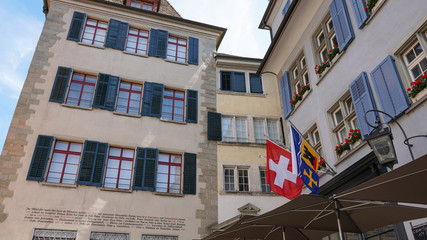 Obraz premium ZURICH, SWITZERLAND: Architecture of Zurich, Switzerland. Zurich is a leading global city and among the world's largest financial center.