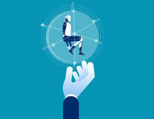 Robot of business. Concept business vector illustration.