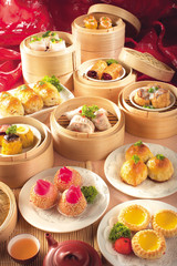 Chinese cuisine dim sum group - obrazy, fototapety, plakaty