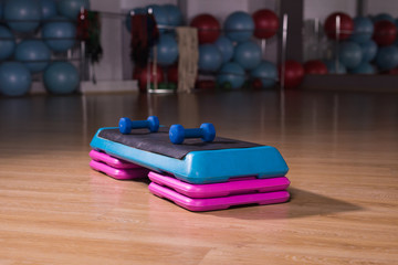 Fitness aerobic stepper in the gym.