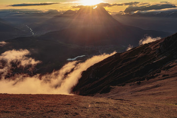Amazing Mountains. Highlands of the Karwendel in the european Al