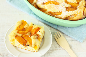 Homemade rustic apricot cake