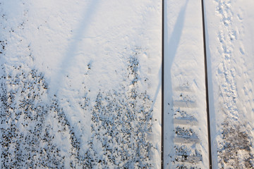 Train tracks at winter