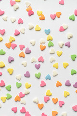 Scattered candy hearts