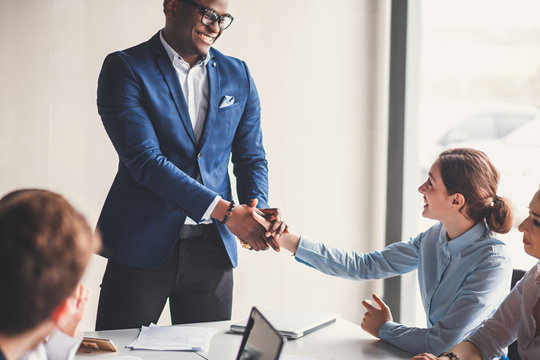 Business People Handshake Greeting Deal Concept