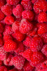 Fresh raspberries background closeup photo