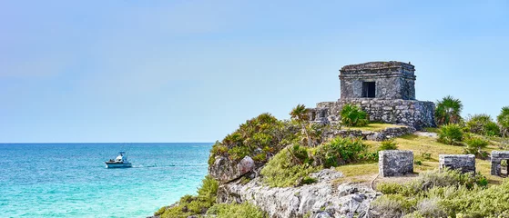 Fotobehang Ruins of Tulum / Caribbean coast of Mexico - Quintana Roo - Cancun - Riviera Maya © marako85